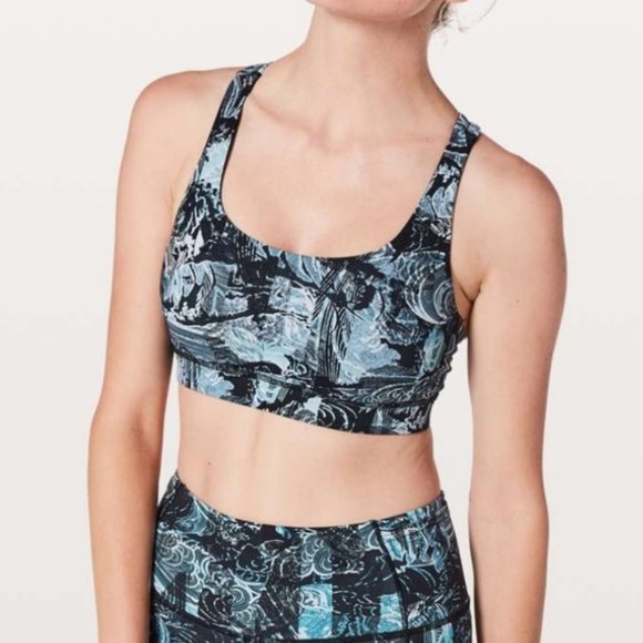 Lululemon Energy Bra Eternal Wave Starlight Black Size 6 - Picture 6 of 6